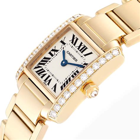 cartier gold diamond watch|cartier 18k gold ladies watches.